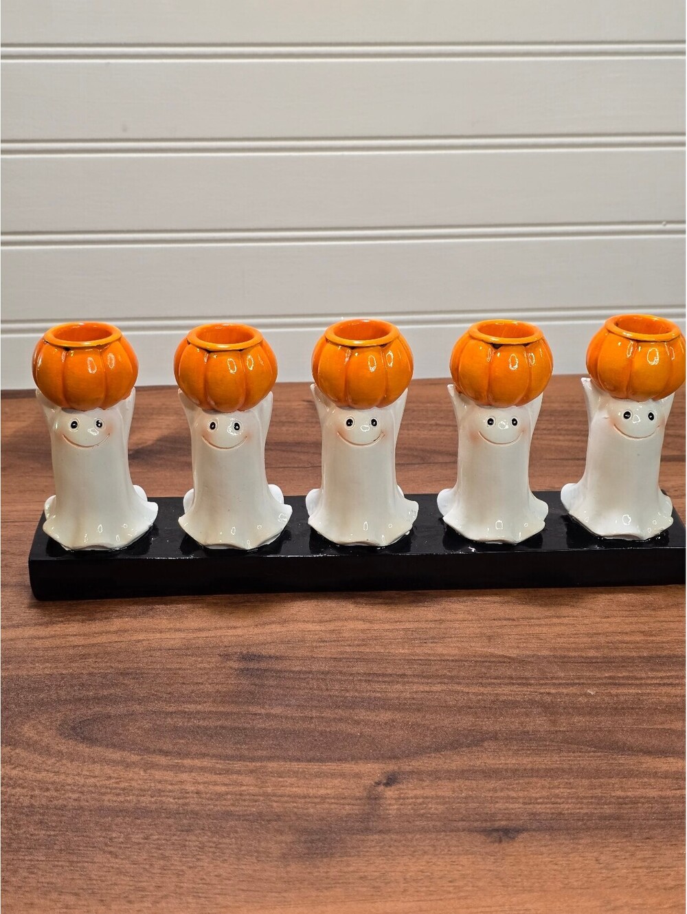 Halloween Ghost Pumpkin Candle Holder Set Ceramic Fall Decor Halloween